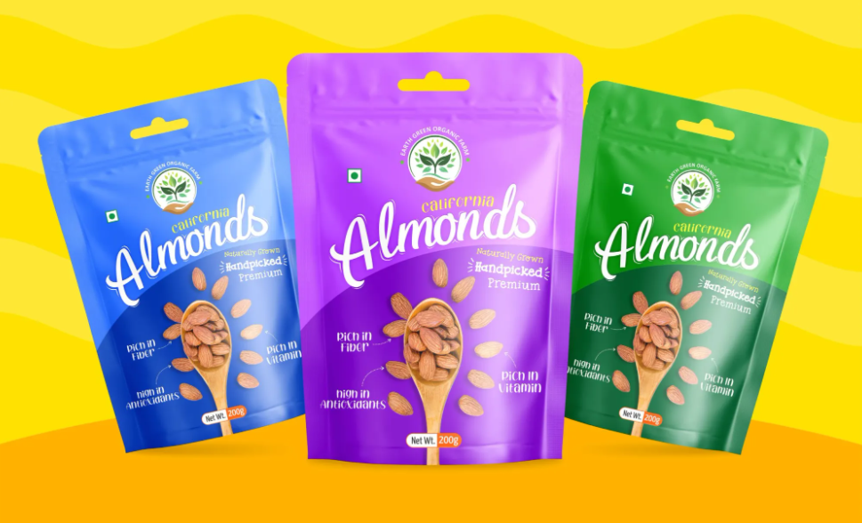 杏仁干果包裝袋如何設計(圖1) 杏仁干果包裝袋如何設計(圖1)