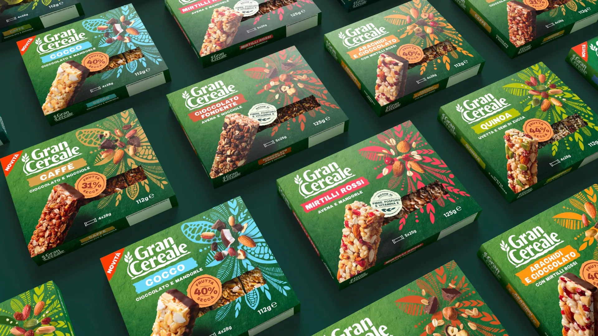 色彩繽紛的谷物棒外包裝盒設計作品欣賞(圖1)