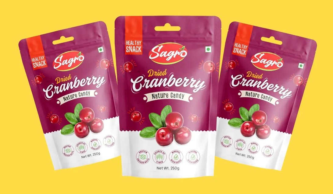 蔓越莓果干包裝設計,吸引消費者的眼球并展示產品的優勢(圖1) 蔓越莓果干包裝設計,吸引消費者的眼球并展示產品的優勢(圖1)