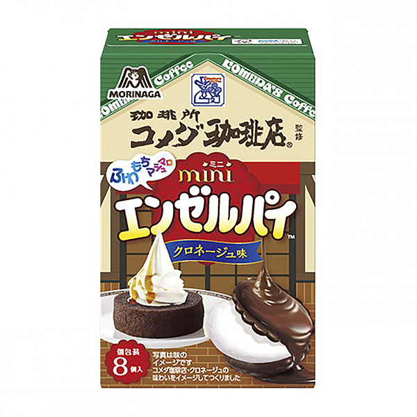 迷你天使餡餅米達咖啡店丁香味森永制果食品飲料包裝設(shè)計(圖1)