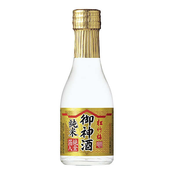 特撰松竹梅御神酒純米純金箔入寶酒造食品飲料包裝設計(圖1)