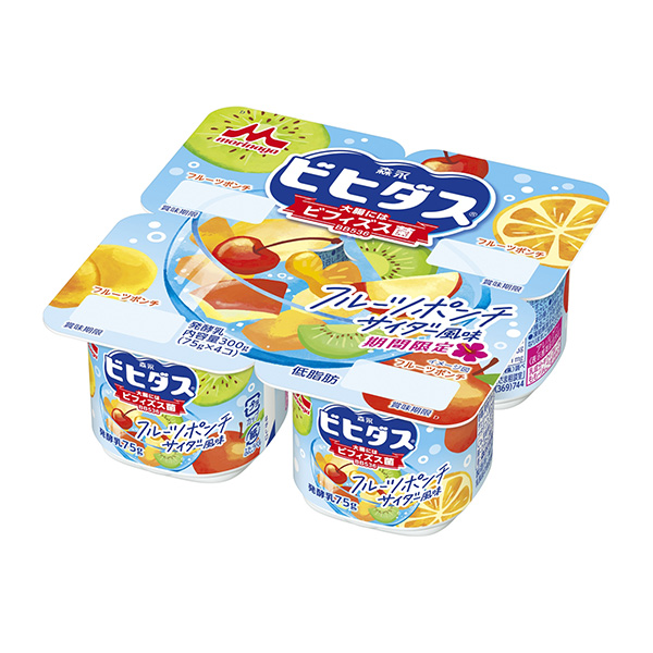 比希達斯酸奶水果龐奇汽水風味森永乳業食品飲料包裝設計(圖1)