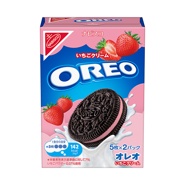 包裝設計欣賞奧利奧＜草莓奶油＞ (蒙德里斯日本) 2024年9月9日發(fā)售(圖1)